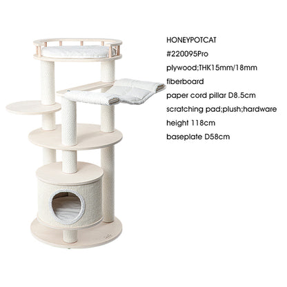 HONEYPOTCAT Enduring Comfort Sisal & Wood Tree - 128cm V390-220095PRO