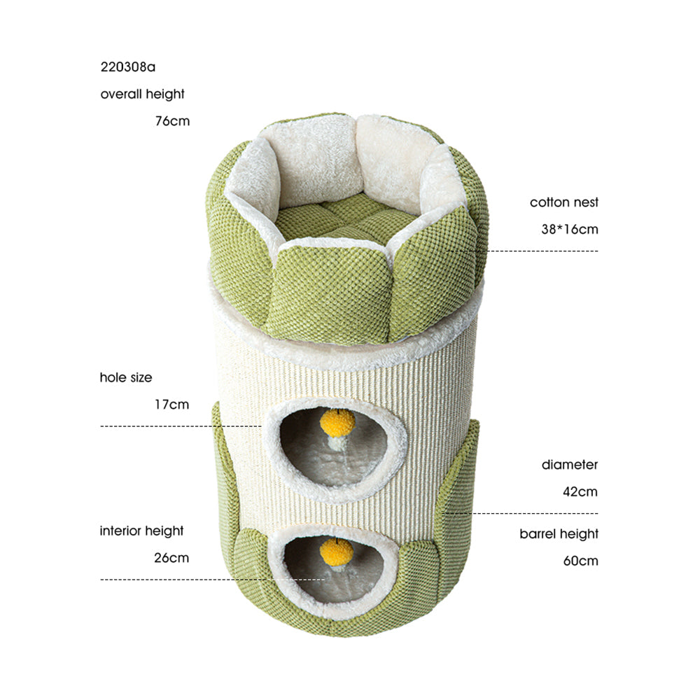 HONEYPOTCAT Arctic Snug Double Sisal Barrel - 75cm V390-220308A