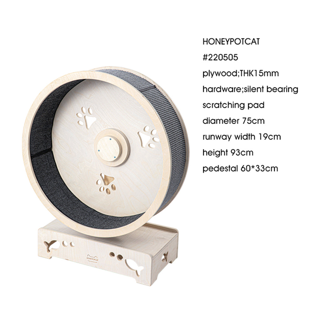 HONEYPOTCAT Fit & Fun Active Runner Wood Cat Wheel - Flex 93cm V390-220505