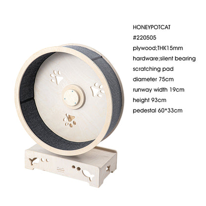 HONEYPOTCAT Fit & Fun Active Runner Wood Cat Wheel - Flex 93cm V390-220505