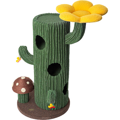 HONEYPOTCAT Solo Cactus Bloom Cat Tree - Green 120.5cm V390-220601G