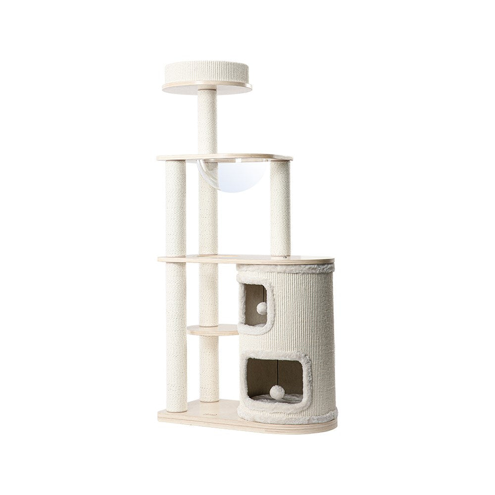 HONEYPOTCAT Fun Oasis Wood Cat Tree & Activity Barrel - 135cm V390-230618