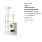 HONEYPOTCAT Fun Oasis Wood Cat Tree & Activity Barrel - 135cm V390-230618