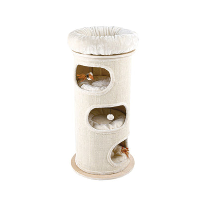 HONEYPOTCAT Cosy Sisal Barrel With Plush Top - Deluxe 115cm V390-2504