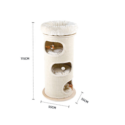 HONEYPOTCAT Cosy Sisal Barrel With Plush Top - Deluxe 115cm V390-2504