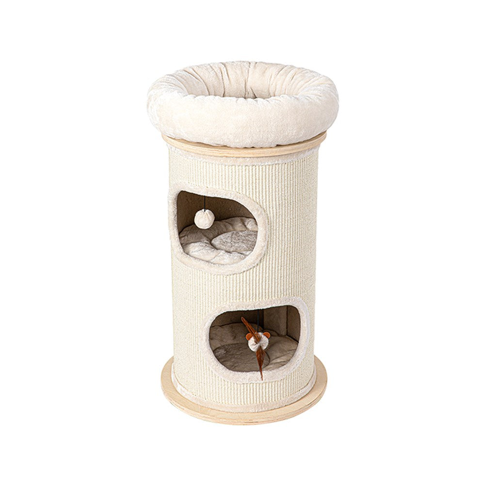 HONEYPOTCAT Cosy Sisal Barrel With Plush Top - Compact 89cm V390-2504S