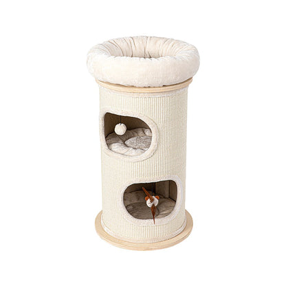 HONEYPOTCAT Cosy Sisal Barrel With Plush Top - Compact 89cm V390-2504S