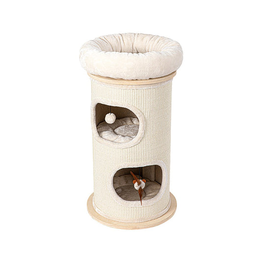 HONEYPOTCAT Cosy Sisal Barrel With Plush Top - Compact 89cm V390-2504S