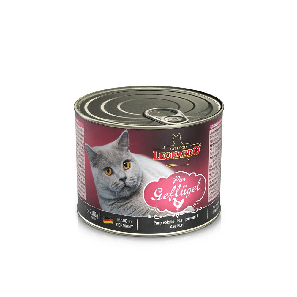 LEONARDO Quality Selection Pure Poultry Wet Cat Food 200gx6 V390-756126