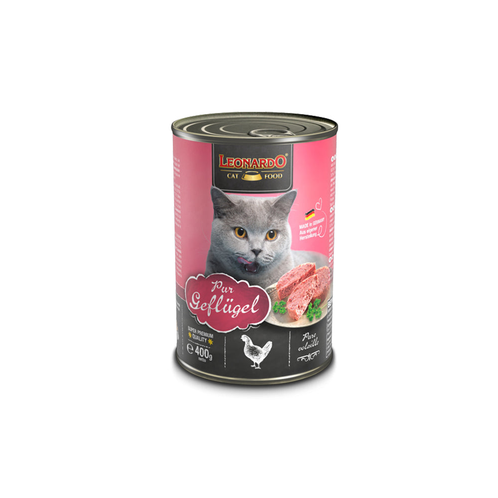 LEONARDO Quality Selection Pure Poultry Wet Cat Food 400gx6 V390-756226