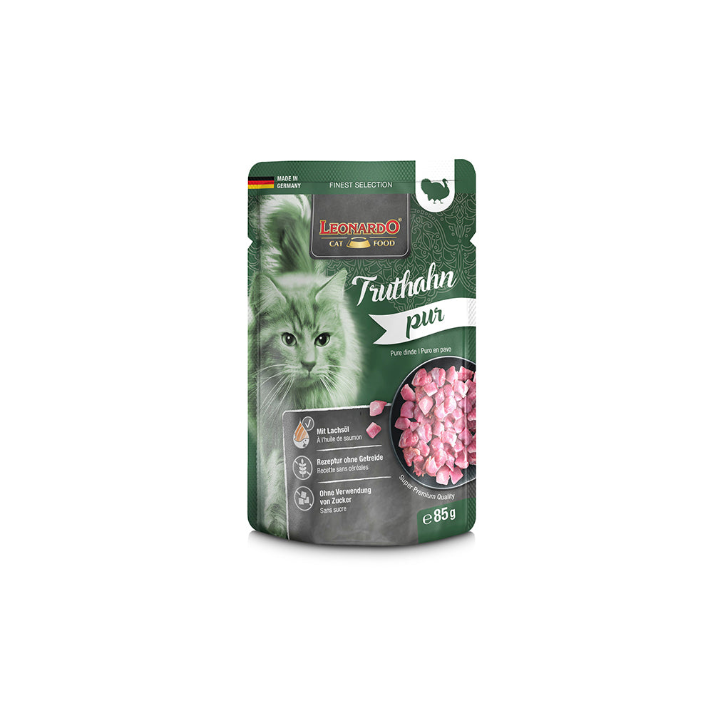 LEONARDO Finest Selection Pure Turkey Wet Cat Food 85gx16 V390-756475