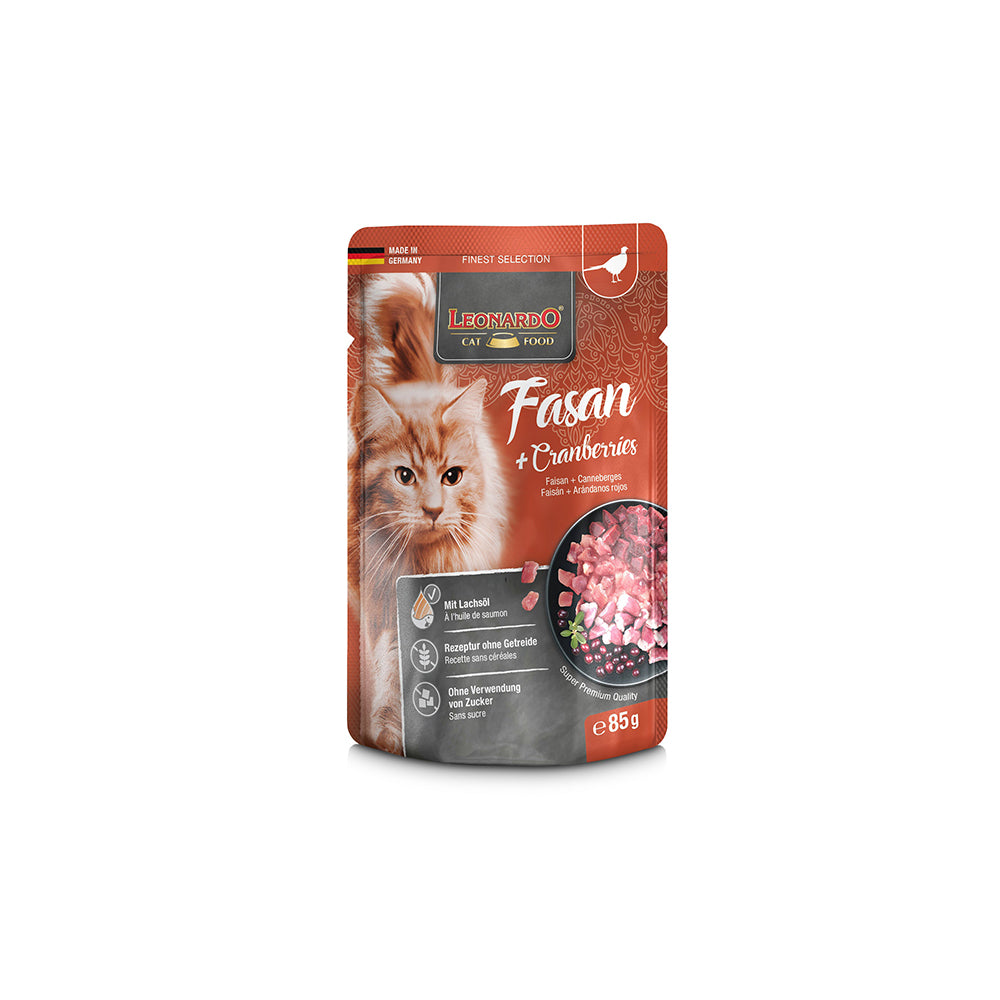 LEONARDO Finest Selection Pheasant & Cranberry Wet Cat Food 85gx16 V390-756495