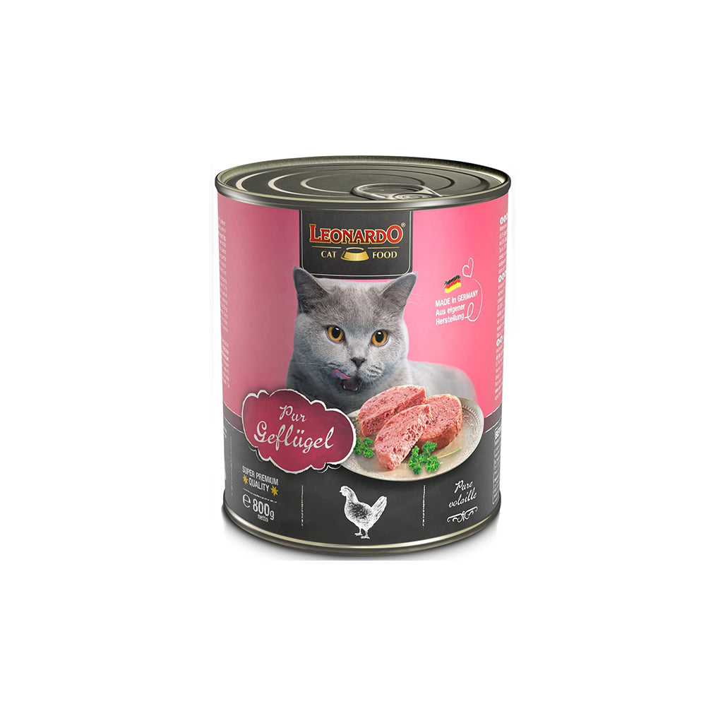 LEONARDO Quality Selection Pure Poultry Wet Cat Food 800gx6 V390-756826