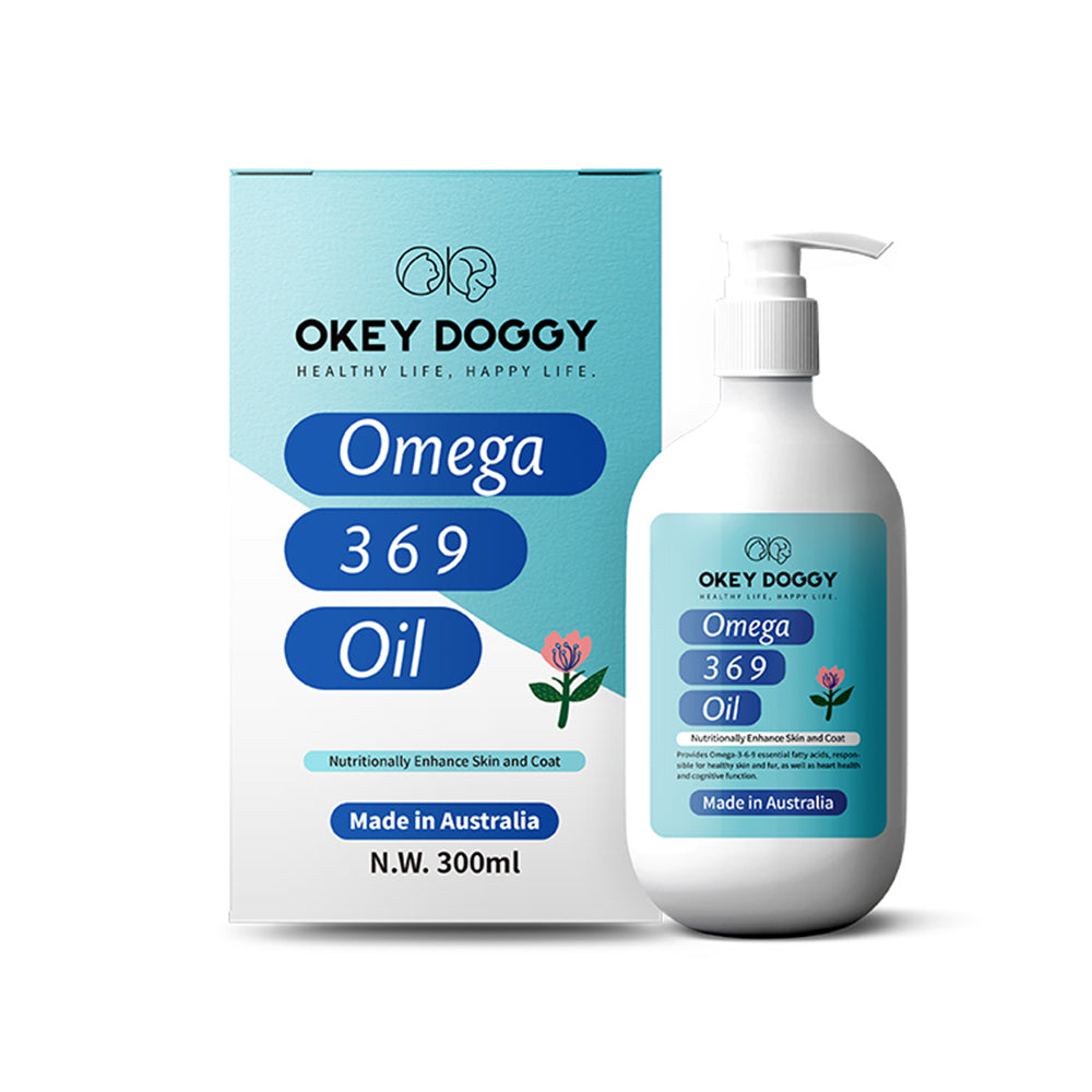 OKEY DOGGY Omega 3,6,9 Oil Supplement for Cats and Dogs 300ml V390-9698