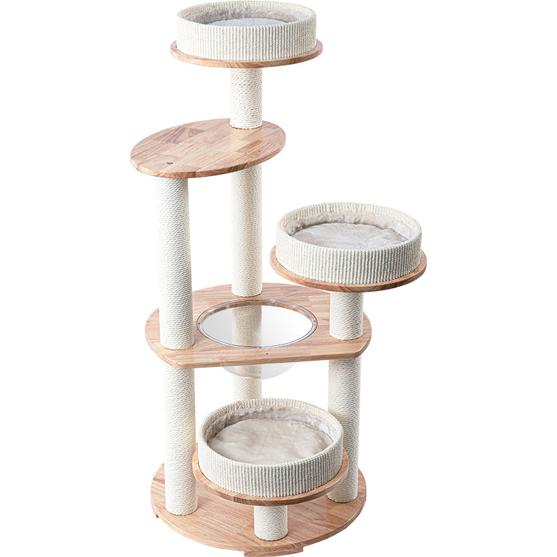 HONEYPOTCAT MZ Simple Joy Wood Cat Tower - Triple Charm 131cm V390-AG221122PRO
