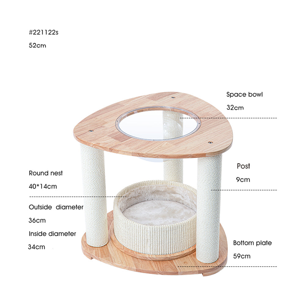 HONEYPOTCAT MZ Simple Joy Wood Cat Tower - Space Pod 52cm V390-AG221122S