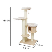 CATIO VINTAGE Solid Wood Cat Climbing Tree Post Scratcher 176cm V390-C2501