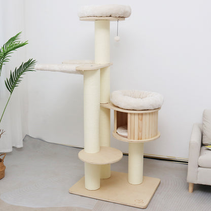CATIO VINTAGE Solid Wood Cat Climbing Tree Post Scratcher 176cm V390-C2501