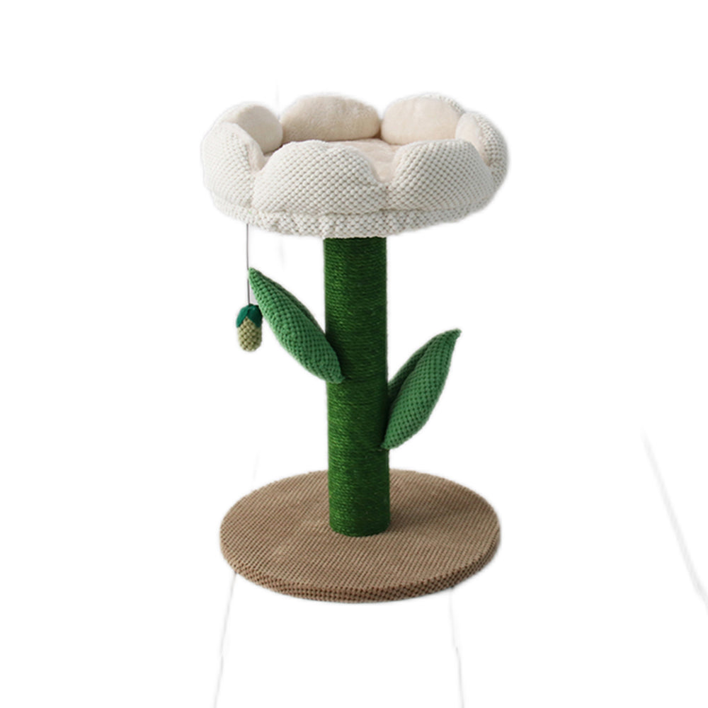 CATIO White Camelia Flower Cat Scratching Tree V390-C7048
