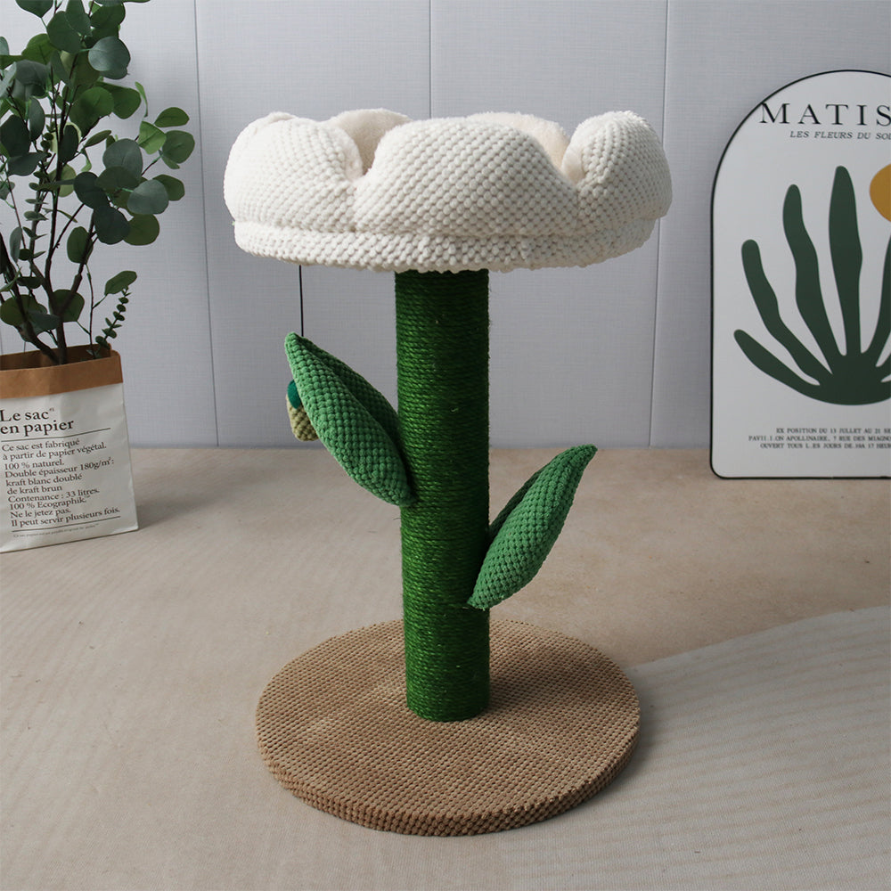 CATIO White Camelia Flower Cat Scratching Tree V390-C7048