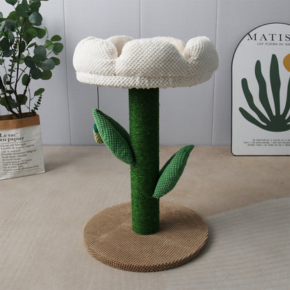 CATIO White Camelia Flower Cat Scratching Tree V390-C7048