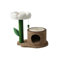 CATIO Log Cat House With White Camelia Cat Scratching Tree V390-C7062