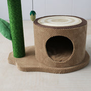 CATIO Log Cat House With White Camelia Cat Scratching Tree V390-C7062