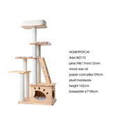 HONEYPOTCAT Elegant Wood Retreat - 146cm V390-DE180172