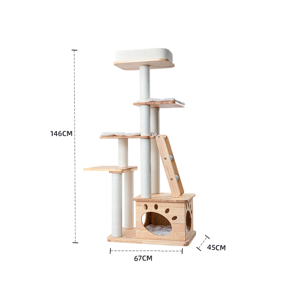 HONEYPOTCAT Elegant Wood Retreat - 146cm V390-DE180172
