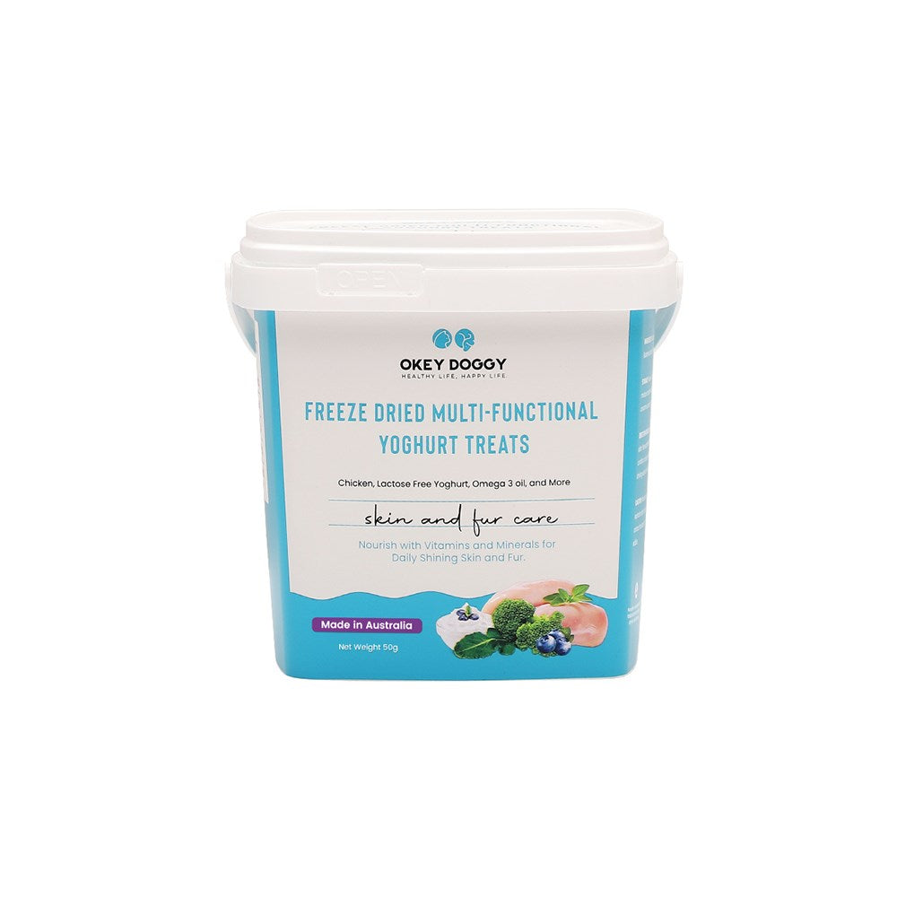 OKEY DOGGY Freeze Dried Skin & Fur Care Multifunctional Yoghurt Pet Treats 50g V390-OD24FDTSFC001