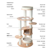 HONEYPOTCAT MZ Varnished Solid Wood Cat Tower With Capsule - 163cm V390-V190328PRO