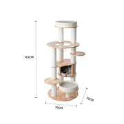 HONEYPOTCAT MZ Varnished Solid Wood Cat Tower With Capsule - 163cm V390-V190328PRO