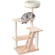 HONEYPOTCAT Serenity Plush Top Cat Tower - Wood Varnish 125cm V390-V210906