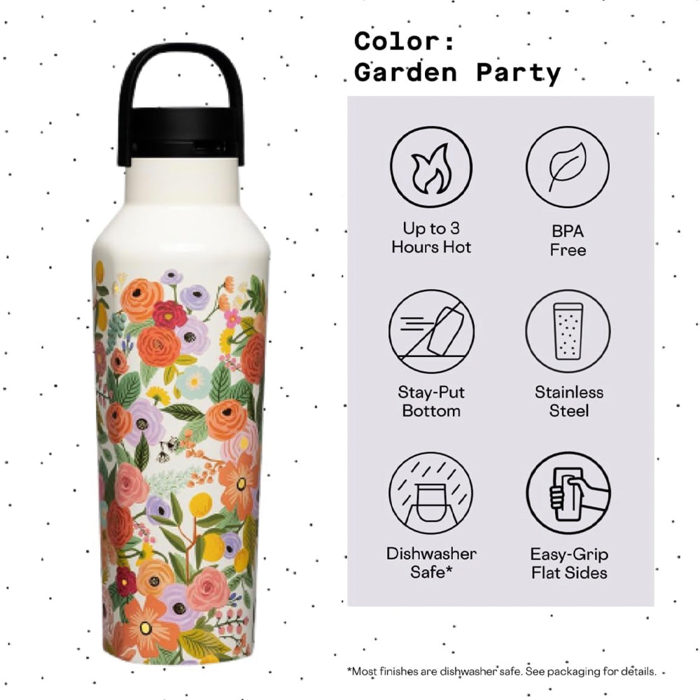 Corkcicle Sport Canteen - 600ml Rifle Paper - Garden Party Cream V398-CK-RP2020GCGP