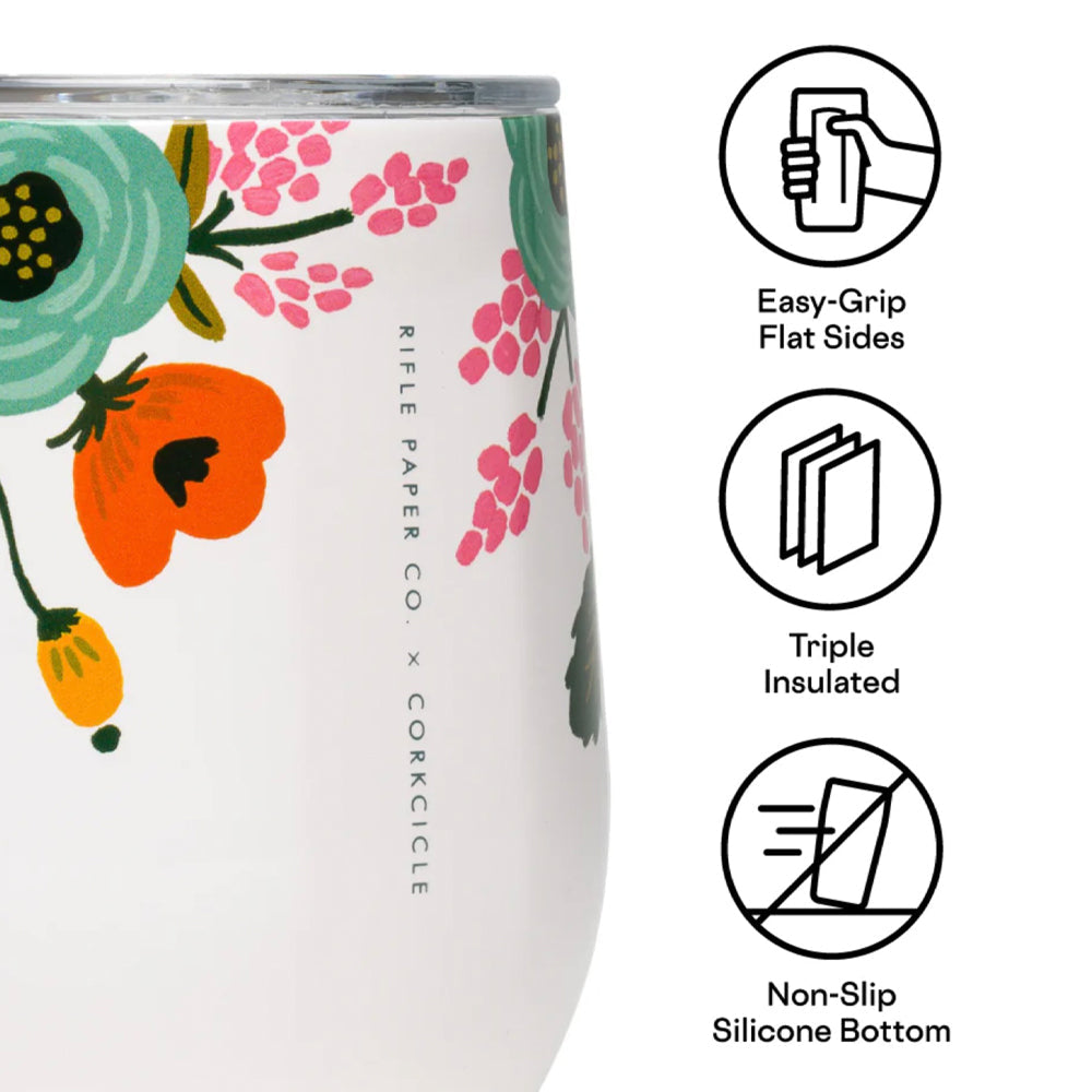 Corkcicle Stemless - 340ml Rifle Paper - Garden Party Cream V398-CK-RP2312GCGP