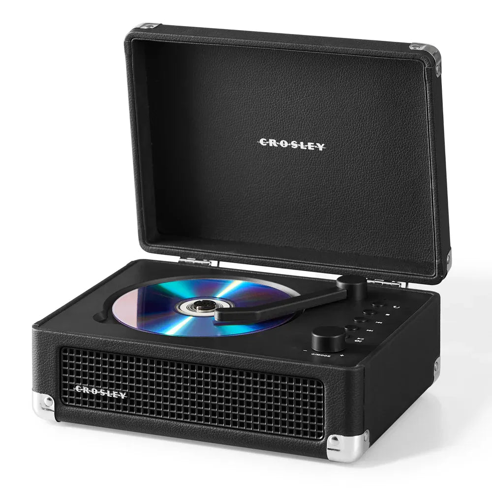 Crosley Cruiser Portable Retro CD Player with Stereo Bluetooth Speakers, FM Radio - Black V398-CR3505A-BK