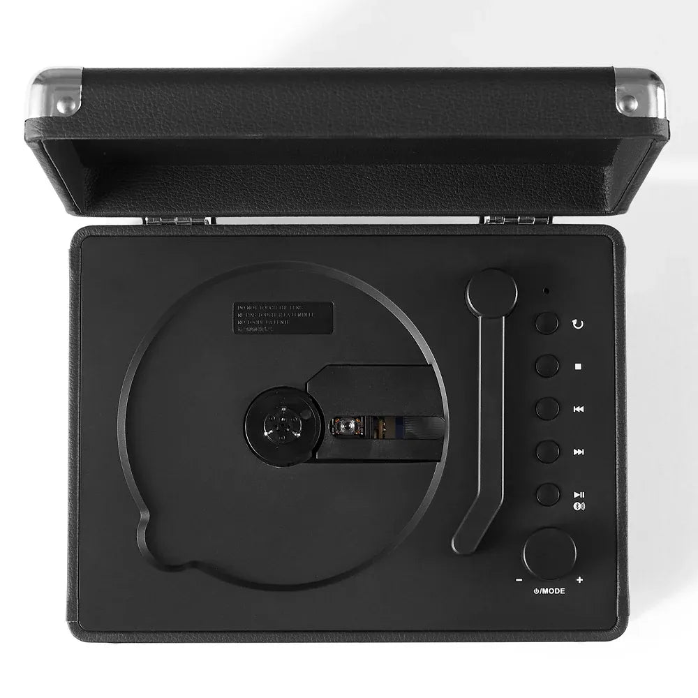 Crosley Cruiser Portable Retro CD Player with Stereo Bluetooth Speakers, FM Radio - Black V398-CR3505A-BK