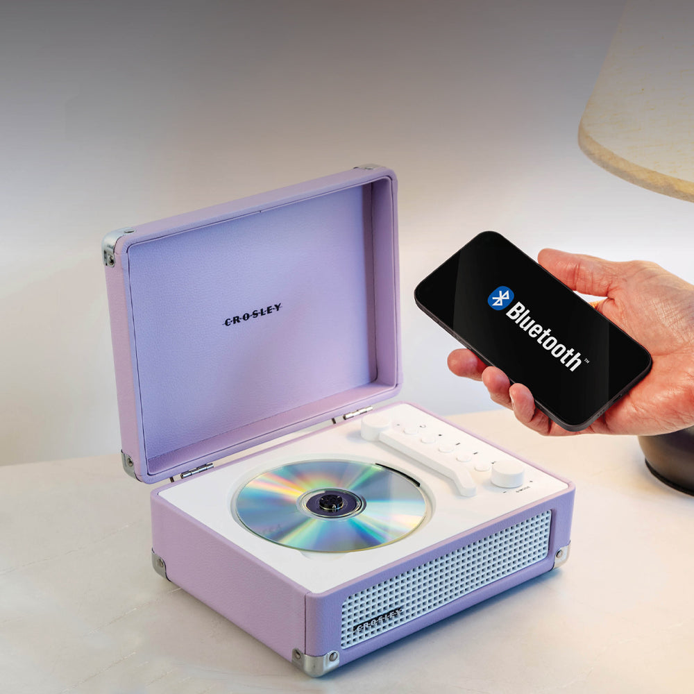 Crosley Cruiser Portable Retro CD Player with Stereo Bluetooth Speakers, FM Radio - Lavender V398-CR3505A-LN