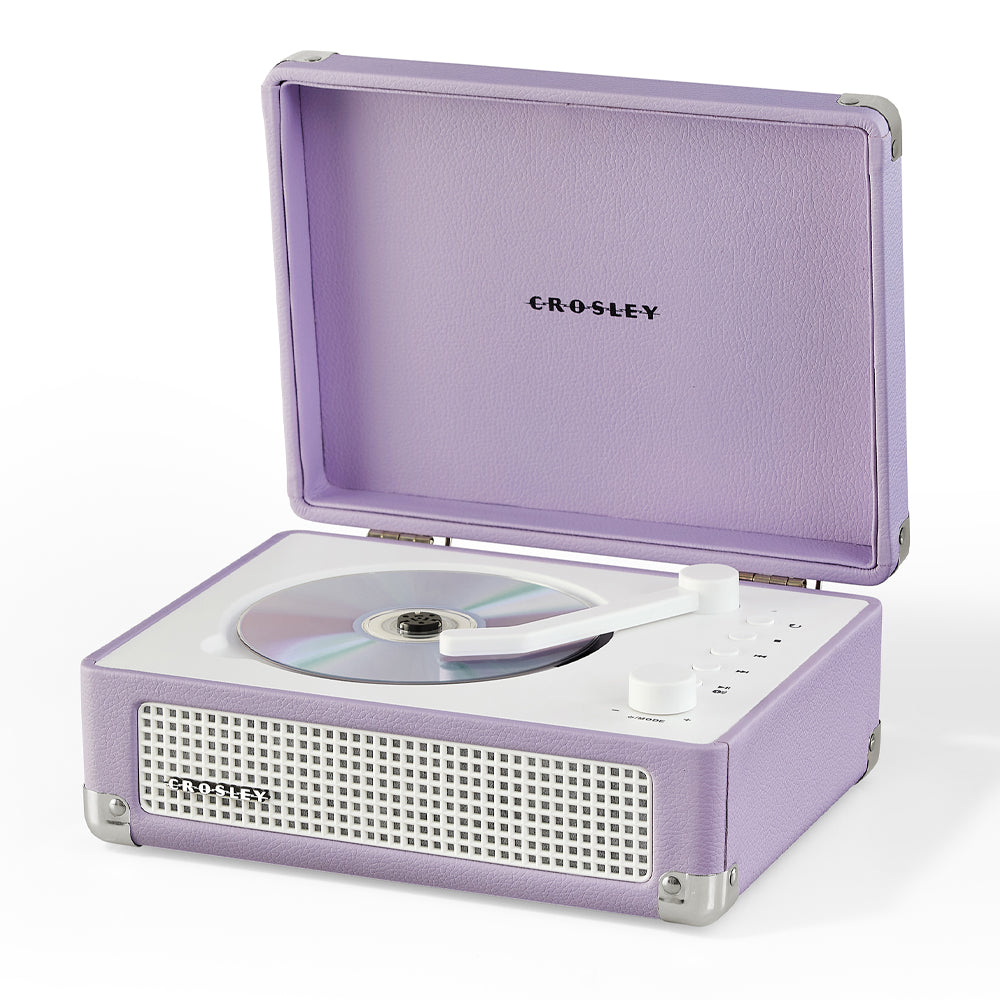 Crosley Cruiser Portable Retro CD Player with Stereo Bluetooth Speakers, FM Radio - Lavender V398-CR3505A-LN
