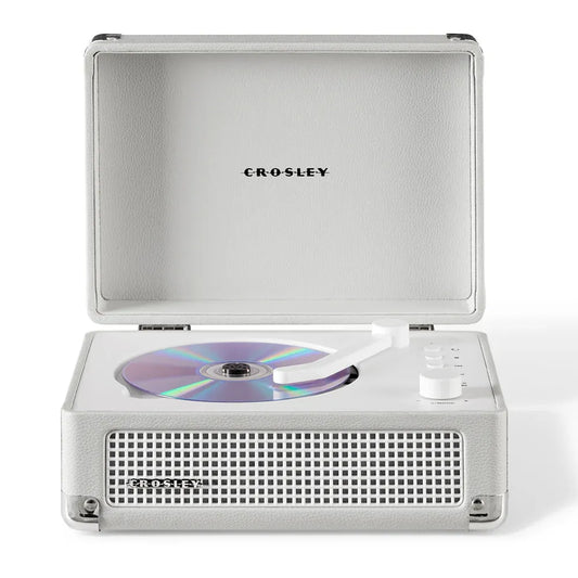 Crosley Cruiser Portable Retro CD Player with Stereo Bluetooth Speakers, FM Radio - White Sands V398-CR3505A-WS