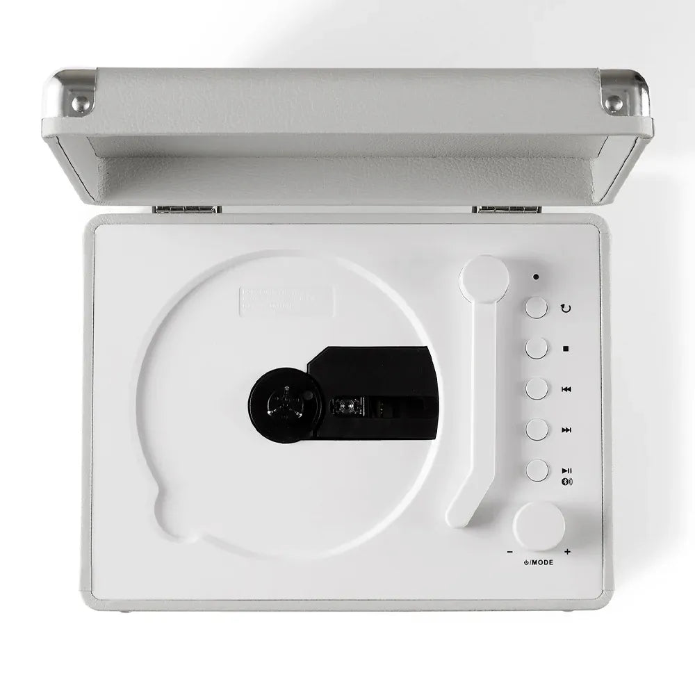 Crosley Cruiser Portable Retro CD Player with Stereo Bluetooth Speakers, FM Radio - White Sands V398-CR3505A-WS