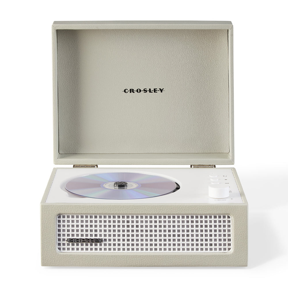 Crosley Voyager Portable Retro CD Player with Stereo Bluetooth Speakers, FM Radio - Dune V398-CR3517A-DU