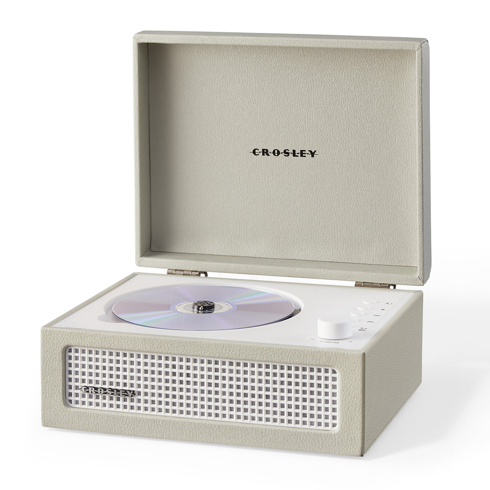 Crosley Voyager Portable Retro CD Player with Stereo Bluetooth Speakers, FM Radio - Dune V398-CR3517A-DU