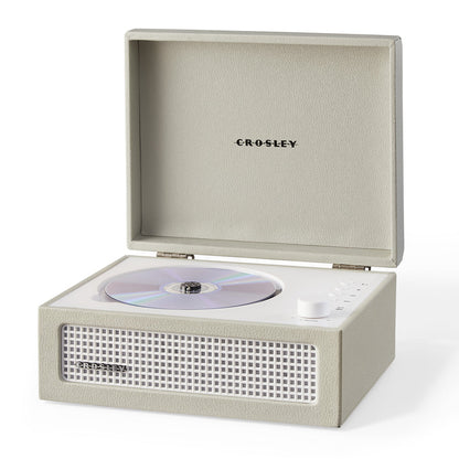 Crosley Voyager Portable Retro CD Player with Stereo Bluetooth Speakers, FM Radio - Dune V398-CR3517A-DU