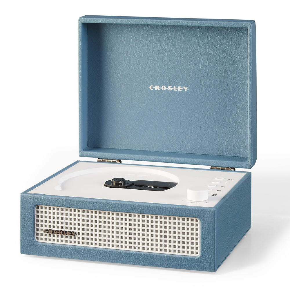 Crosley Voyager Portable Retro CD Player with Stereo Bluetooth Speakers, FM Radio - Washed Blue V398-CR3517A-WB