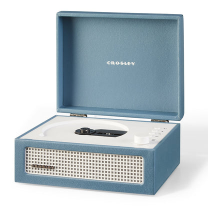 Crosley Voyager Portable Retro CD Player with Stereo Bluetooth Speakers, FM Radio - Washed Blue V398-CR3517A-WB