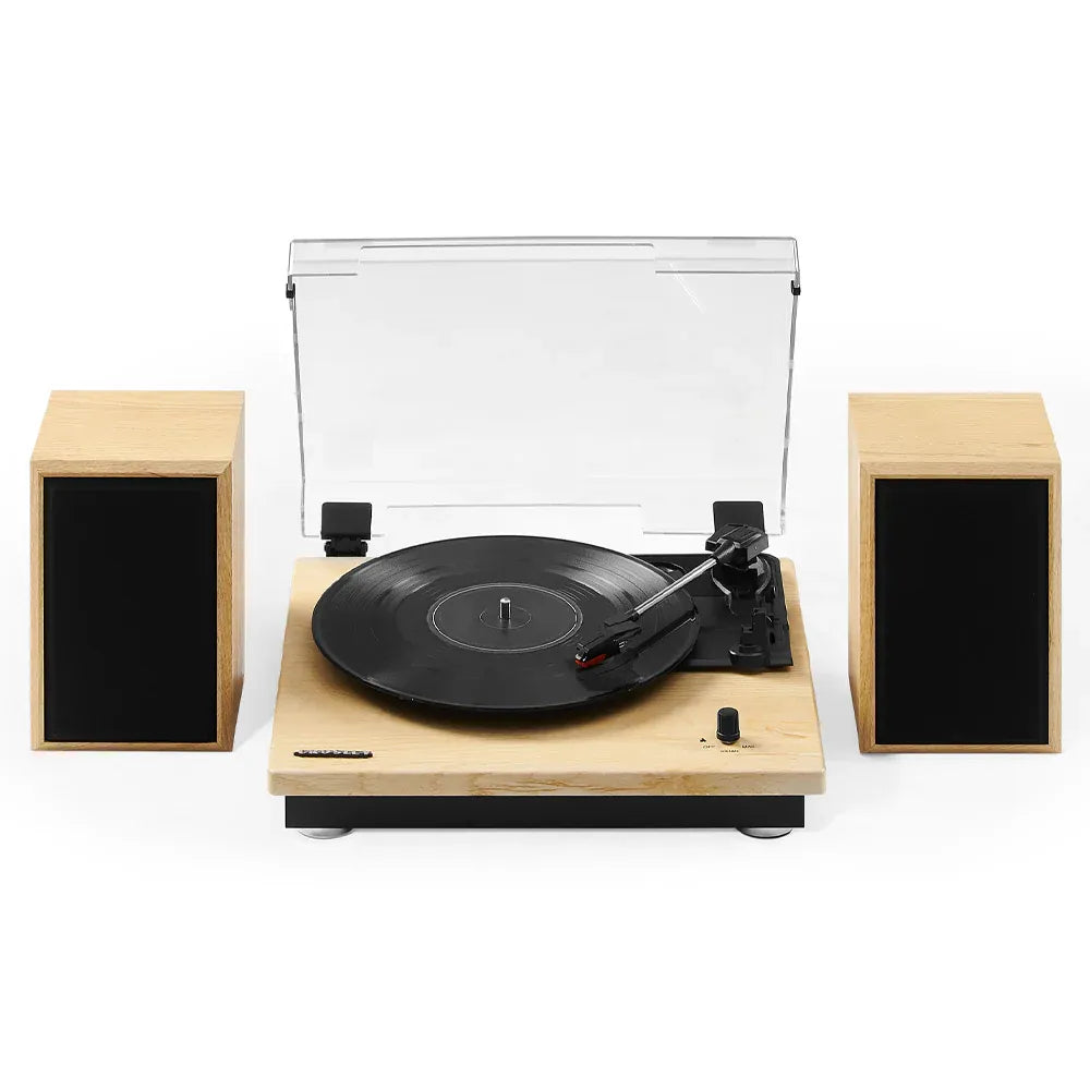 Crosley Brio Record Player Shelf System With Speakers - Natural V398-CR6043A-NA4