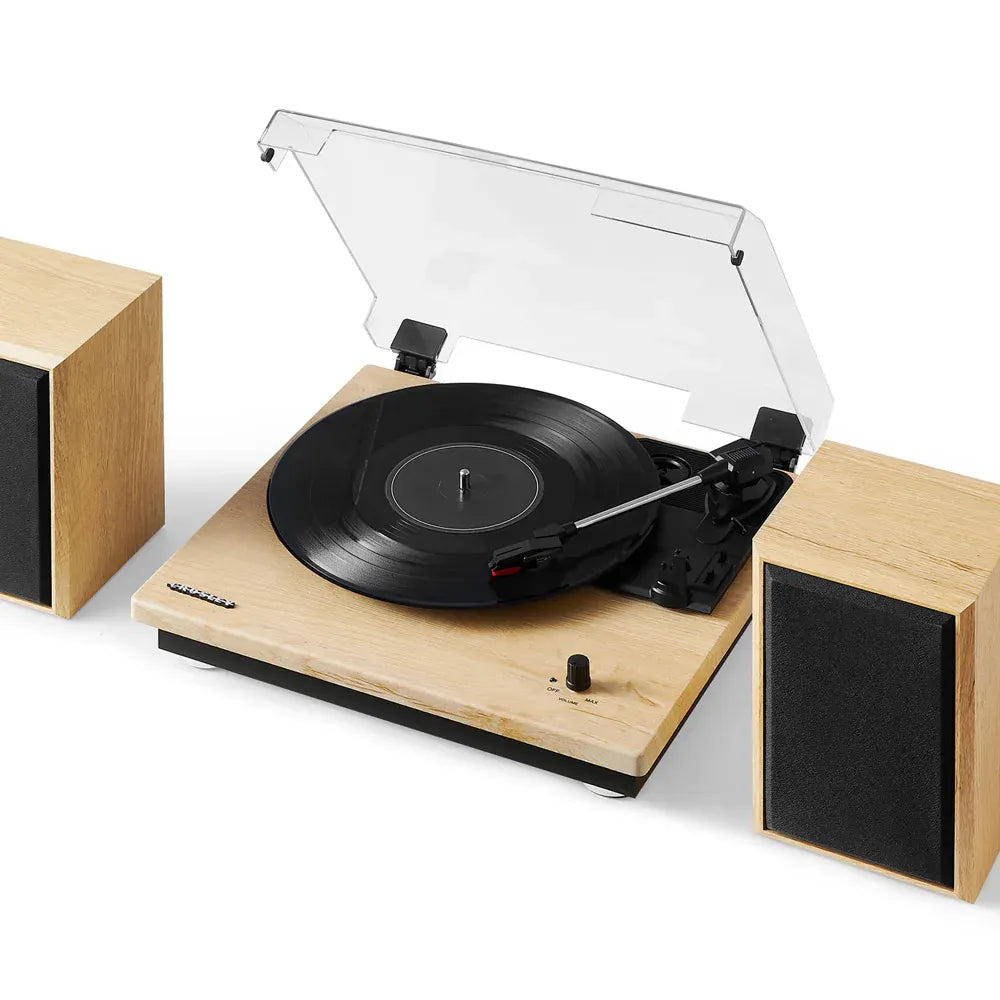 Crosley Brio Record Player Shelf System With Speakers - Natural V398-CR6043A-NA4