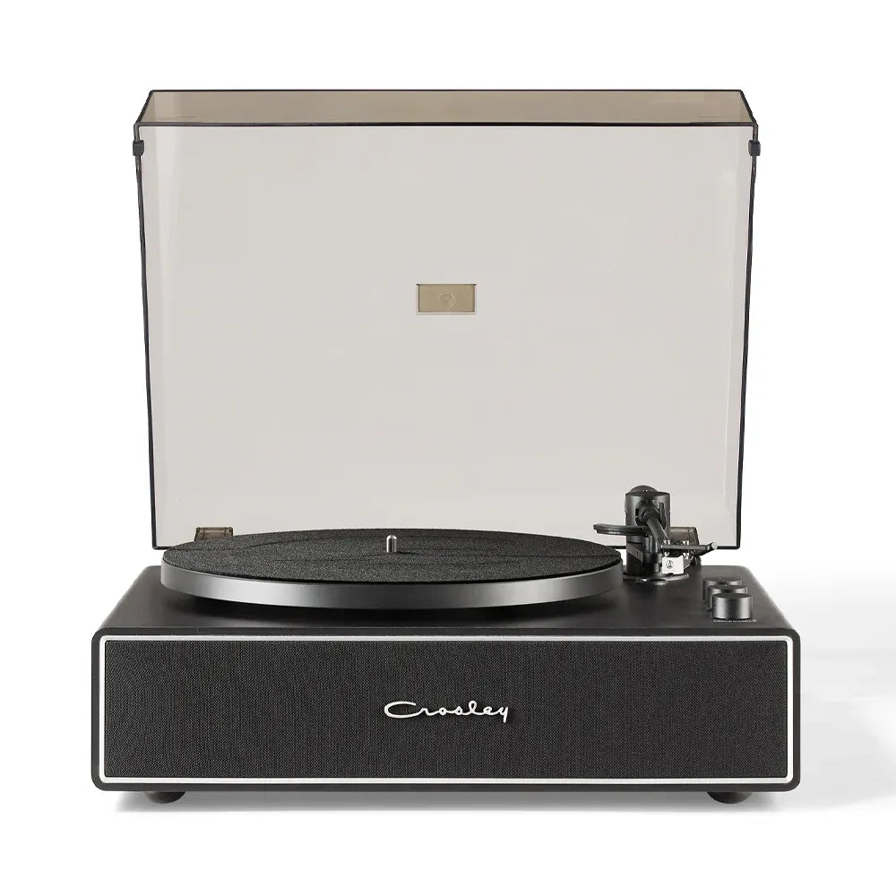 Crosley Stave 2-Speed Bluetooth Record Player Turntable with Built-in Speakers, Black V398-CR6046A-BKSL4