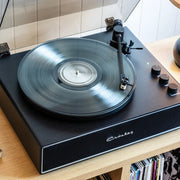 Crosley Stave 2-Speed Bluetooth Record Player Turntable with Built-in Speakers, Black V398-CR6046A-BKSL4